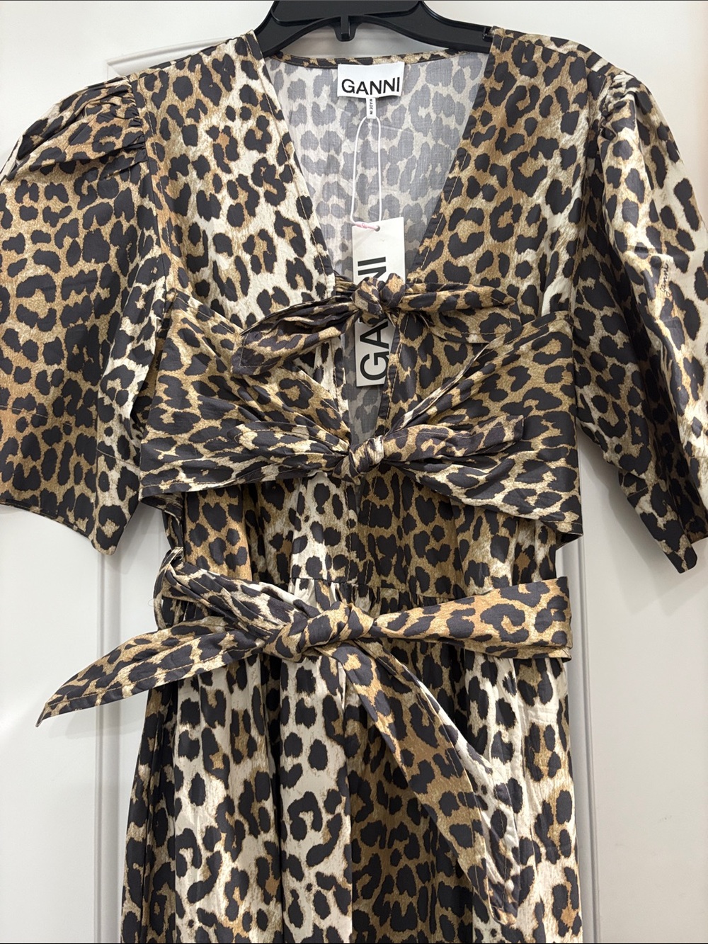 Ganni Brown Leopard Print Midi Dress - Picture 6 of 13